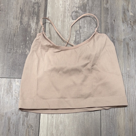 Colsie Ribbed Beige Crop Top - Picture 4 of 4